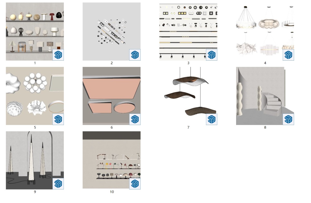 SketchUp灯具模型su模型草图大师模型免费下载20240712