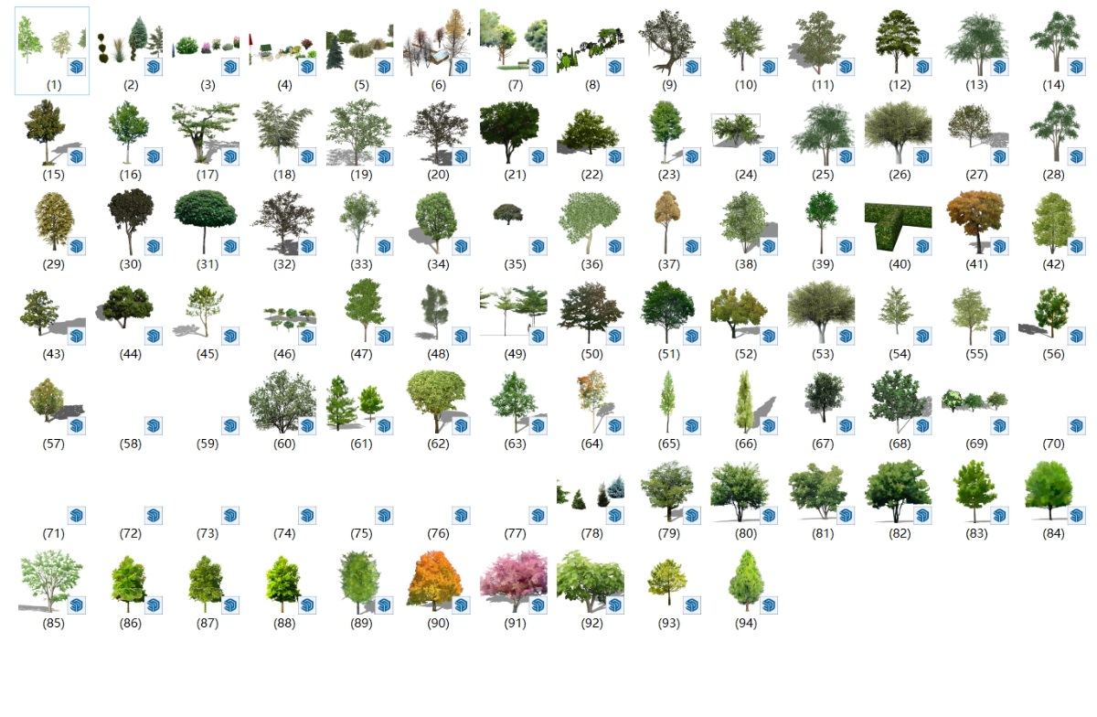 SketchUp园林景观单体模型-综合su模型草图大师模型免费下载202401230