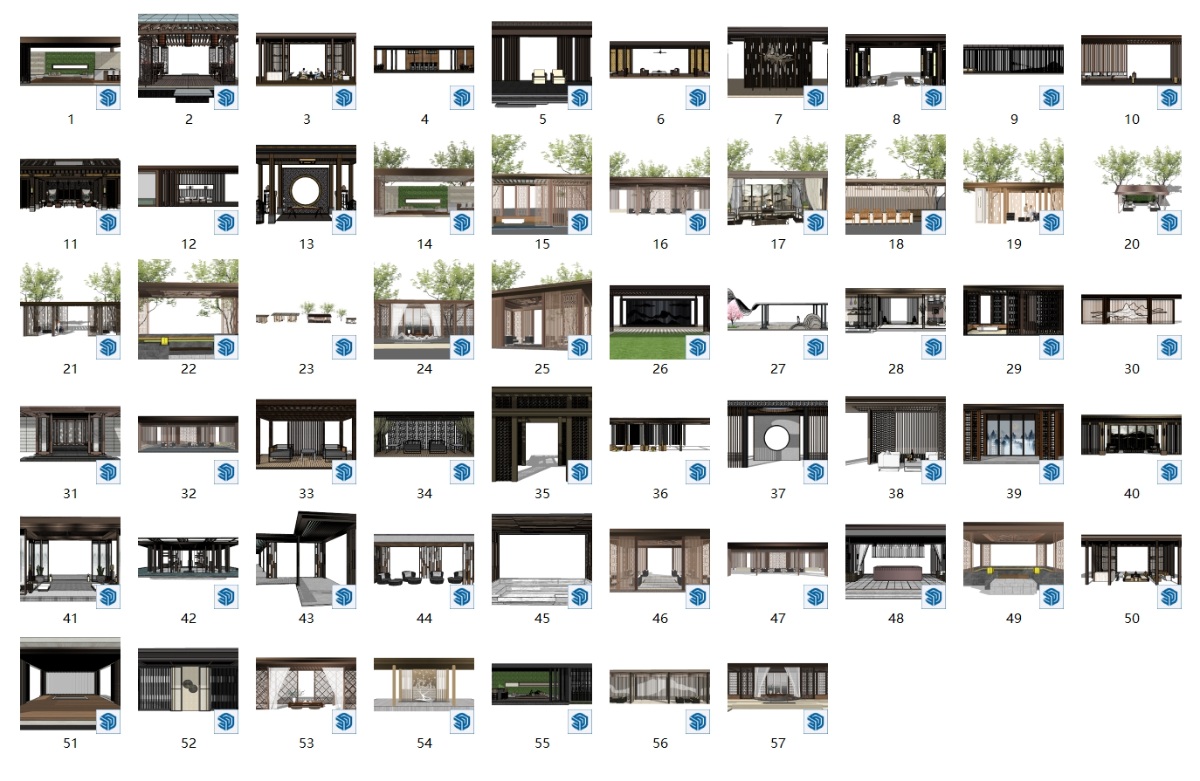 SketchUp园林景观模型-景观亭su模型草图大师模型免费下载20240828