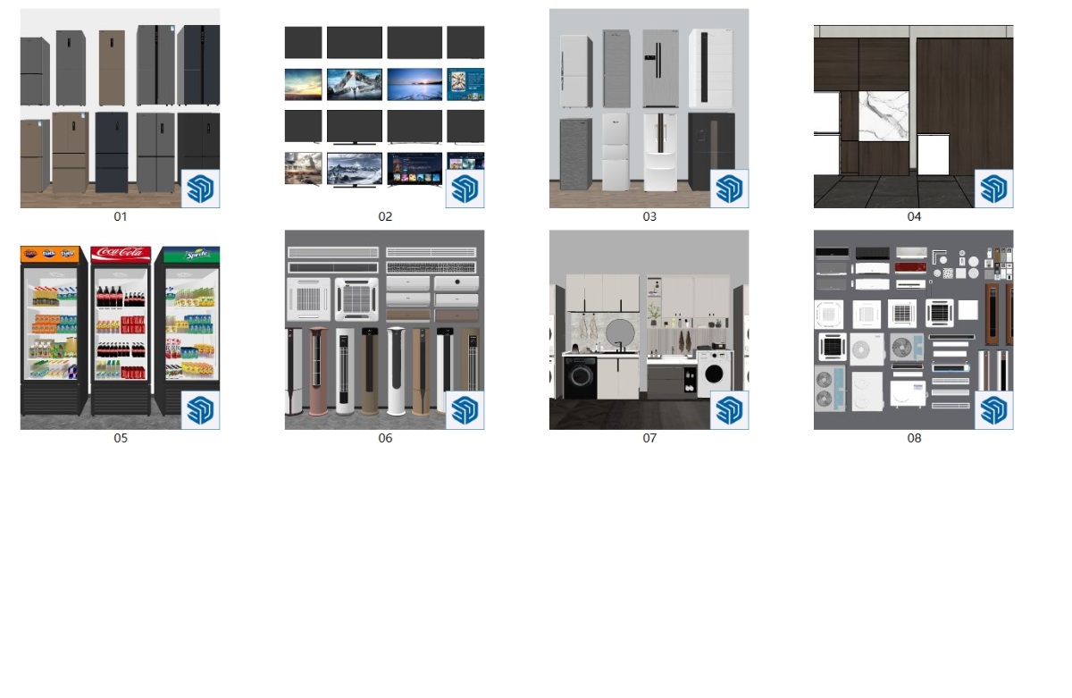 SketchUp室内单体模型电器su模型草图大师模型免费下载20240722