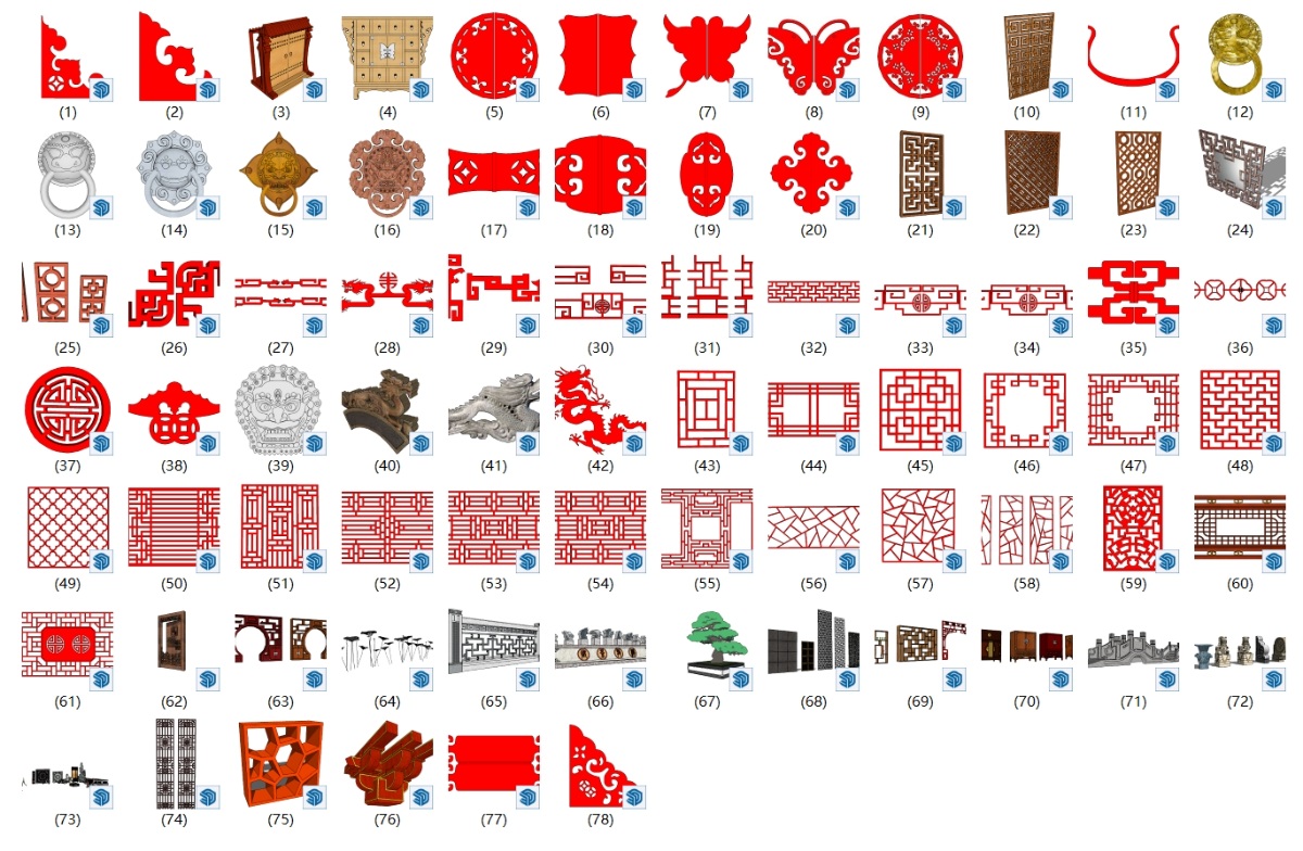 SketchUp园林景观单体模型-综合--其他su模型草图大师模型免费下载20250222