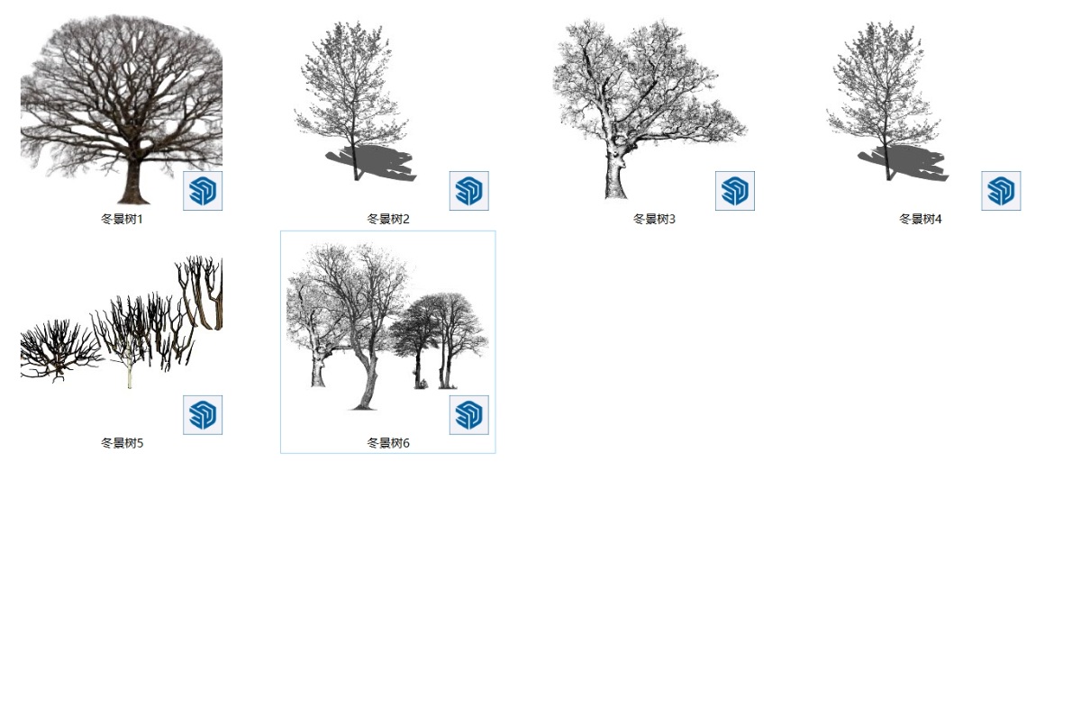 SketchUp园林景观单体模型-冬景树su模型草图大师模型免费下载20250103